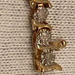14k Yellow Gold and Diamond Tennis Bracelet